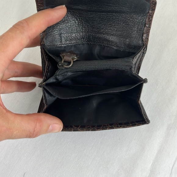 Vintage Brighton Wallet Croc Embossed Leather, Brown Envelope Style - Picture 11 of 15